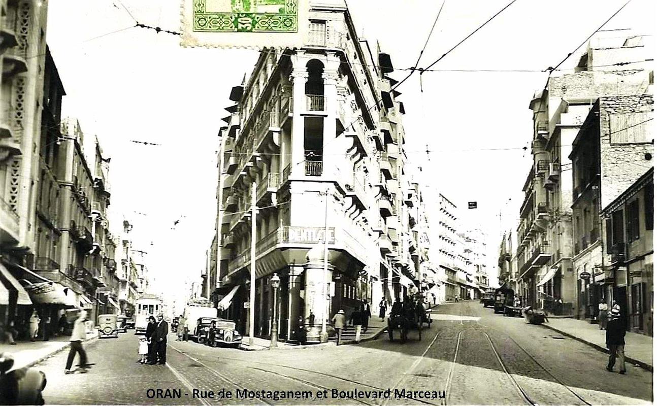 1054- Oran - Rue de Mostaganem et Boulevard Marceau.jpg